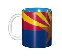 KHDKLXOHZ Arizona Flag 11oz Two-Tone Ceramic Coffee Mug with Handle, Classic Ceramic Inner Color Mugs, Cute Tea Drinking Cups, Durability & Microwave Safe, for Home, Office, and Work