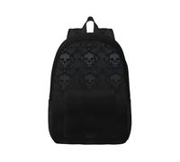 KHDKLXOHZ Canvas Backpack Men Women School Backpacks For 15/17 Inch Laptop Gothic Wallpaper Skull Print School Bags For Boys And Girls Rucksack Students Teenagers Bookbag Casual Daypack