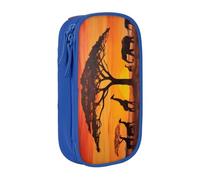 KHDKLXOHZ Cute African Animal Sunset Large Capacity Pencil Case Pen Bag Stationery Pouch Stationery Pen Case, Pencase with Compartments Zip, for School Student Girl Boy Women Men