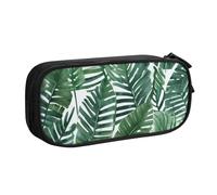 KHDKLXOHZ Cute Banana Leaf Green Large Capacity Pencil Case Pen Bag Stationery Pouch Stationery Pen Case, Pencase with Compartments Zip, for School Student Girl Boy Women Men