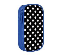 KHDKLXOHZ Cute Black and White Polka Dots Large Capacity Pencil Case Pen Bag Stationery Pouch Stationery Pen Case, Pencase with Compartments Zip, for School Student Girl Boy Women Men
