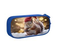 KHDKLXOHZ Cute Christmas Squirrel Large Capacity Pencil Case Pen Bag Stationery Pouch Stationery Pen Case, Pencase with Compartments Zip, for School Student Girl Boy Women Men