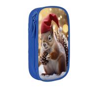 KHDKLXOHZ Cute Christmas Squirrel Large Capacity Pencil Case Pen Bag Stationery Pouch Stationery Pen Case, Pencase with Compartments Zip, for School Student Girl Boy Women Men