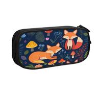 KHDKLXOHZ Cute Cute Animal Fox Flower Large Capacity Pencil Case Pen Bag Stationery Pouch Stationery Pen Case, Pencase with Compartments Zip, for School Student Girl Boy Women Men