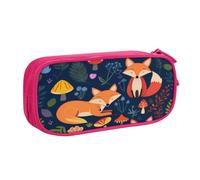 KHDKLXOHZ Cute Cute Animal Fox Flower Large Capacity Pencil Case Pen Bag Stationery Pouch Stationery Pen Case, Pencase with Compartments Zip, for School Student Girl Boy Women Men