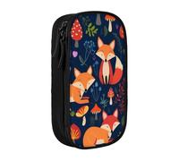 KHDKLXOHZ Cute Cute Animal Fox Flower Large Capacity Pencil Case Pen Bag Stationery Pouch Stationery Pen Case, Pencase with Compartments Zip, for School Student Girl Boy Women Men