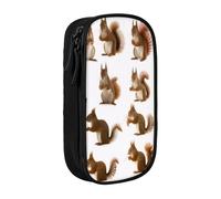 KHDKLXOHZ Cute Cute Squirrel Large Capacity Pencil Case Pen Bag Stationery Pouch Stationery Pen Case, Pencase with Compartments Zip, for School Student Girl Boy Women Men