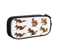 KHDKLXOHZ Cute Cute Squirrel Large Capacity Pencil Case Pen Bag Stationery Pouch Stationery Pen Case, Pencase with Compartments Zip, for School Student Girl Boy Women Men