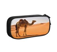 KHDKLXOHZ Cute Desert Sand Camel Large Capacity Pencil Case Pen Bag Stationery Pouch Stationery Pen Case, Pencase with Compartments Zip, for School Student Girl Boy Women Men