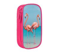 KHDKLXOHZ Cute Flamingo in Water Large Capacity Pencil Case Pen Bag Stationery Pouch Stationery Pen Case, Pencase with Compartments Zip, for School Student Girl Boy Women Men