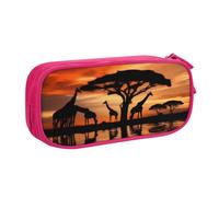 KHDKLXOHZ Cute Giraffe Under The Tree in Africa Large Capacity Pencil Case Pen Bag Stationery Pouch Stationery Pen Case, Pencase with Compartments Zip, for School Student Girl Boy Women Men