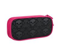 KHDKLXOHZ Cute Gothic Wallpaper Skull Large Capacity Pencil Case Pen Bag Stationery Pouch Stationery Pen Case, Pencase with Compartments Zip, for School Student Girl Boy Women Men