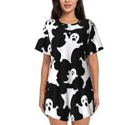 KHDKLXOHZ Halloween Goth Pajamas Sets For Women - Short Sleeved Pajama Set, Women'S Loungewear, Comfortable Nightwear, Round Neck Fashion Sleepwear With Pockets, Soft Pj Lounge Sets