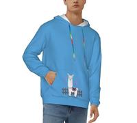 KHDKLXOHZ Mens Hoodie Pullover Casual Long Sleeve Drawstring Top Cute Alpacas 3d Printed Hooded Sweatshirt With Pocket - Soft, Stylish, And Comfortable Black