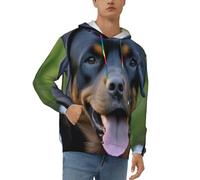 KHDKLXOHZ Mens Hoodie Pullover Casual Long Sleeve Drawstring Top Cute Black Pug Dog 3d Printed Hooded Sweatshirt With Pocket - Soft, Stylish, And Comfortable