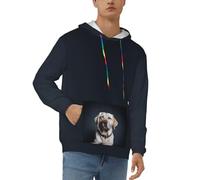 KHDKLXOHZ Mens Hoodie Pullover Casual Long Sleeve Drawstring Top Cute Labrador Dog 3d Printed Hooded Sweatshirt With Pocket - Soft, Stylish, And Comfortable Black