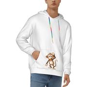 KHDKLXOHZ Mens Hoodie Pullover Casual Long Sleeve Drawstring Top Cute Monkey 3d Printed Hooded Sweatshirt With Pocket - Soft, Stylish, And Comfortable Black