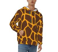 KHDKLXOHZ Mens Hoodie Pullover Casual Long Sleeve Drawstring Top Giraffe Print 3d Printed Hooded Sweatshirt With Pocket - Soft, Stylish, And Comfortable Black