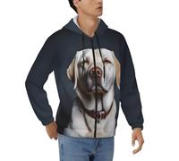 KHDKLXOHZ Men'S Lightweight Zip Up Hoodie Cute Labrador Dog Printed Long Sleeve Pullover Hoodies Casual Hooded Sweatshirts Slim Fit Basic Jacket With Pockets