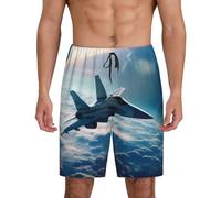 KHDKLXOHZ Mens Pyjama Shorts Aircraft Fighter Jets - Super Soft Lounge Shorts Pj Bottoms With Pockets Drawstring