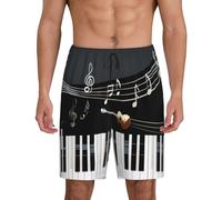 KHDKLXOHZ Mens Pyjama Shorts Guitar Piano Pattern - Super Soft Lounge Shorts Pj Bottoms With Pockets Drawstring