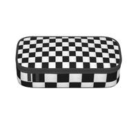 KHDKLXOHZ Pencil Case Black and White Checkered Large Capacity Pencil Pouch Bag Stationery Pen Case Office Stationery Organizer Multifunctional Pencil Bag with Compartment Pencase for Girls and Boys