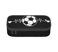 KHDKLXOHZ Pencil Case I Love Soccer Large Capacity Pencil Pouch Bag Stationery Pen Case Office Stationery Organizer Multifunctional Pencil Bag with Compartment Pencase for Girls and Boys
