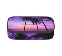 KHDKLXOHZ Pencil Case Palm Trees at Sunset Large Capacity Pencil Pouch Bag Stationery Pen Case Office Stationery Organizer Multifunctional Pencil Bag with Compartment Pencase for Girls and Boys