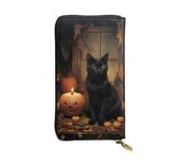 KHDKLXOHZ Stylish Black Cat Long Leather Wallet for Women â€“ Large Capacity Pu Leather Purse, Phone Card Holder Case Credit Card Wallet, Classy Clutch for Ladies & Men