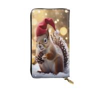 KHDKLXOHZ Stylish Christmas Squirrel Long Leather Wallet for Women â€“ Large Capacity Pu Leather Purse, Phone Card Holder Case Credit Card Wallet, Classy Clutch for Ladies & Men