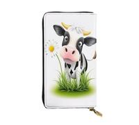 KHDKLXOHZ Stylish Cute Cow Long Leather Wallet for Women – Large Capacity Pu Leather Purse, Phone Card Holder Case Credit Card Wallet, Classy Clutch for Ladies & Men