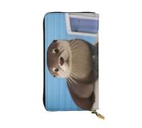 KHDKLXOHZ Stylish Cute Otter Long Leather Wallet for Women – Large Capacity Pu Leather Purse, Phone Card Holder Case Credit Card Wallet, Classy Clutch for Ladies & Men