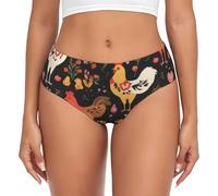 KHDKLXOHZ Stylish Cute Rooster Chickens Women'S Briefs - Triangle Panties, Soft, Comfort And Stretchy, Breathable Underwear For Women, Perfect For Everyday Wear
