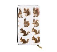 KHDKLXOHZ Stylish Cute Squirrel Long Leather Wallet for Women – Large Capacity Pu Leather Purse, Phone Card Holder Case Credit Card Wallet, Classy Clutch for Ladies & Men