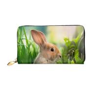 KHDKLXOHZ Stylish Long Leather Purse for Women | Cute Bunny | Pu Leather Wallet with Zipper Clutch Bag Phone Card Holder Case Credit Card Wallet Coin Organizer Clutch Purse Bags