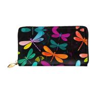 KHDKLXOHZ Stylish Long Leather Purse for Women | Cute Dragonfly | Pu Leather Wallet with Zipper Clutch Bag Phone Card Holder Case Credit Card Wallet Coin Organizer Clutch Purse Bags