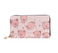 KHDKLXOHZ Stylish Long Leather Purse for Women | Cute Pig | Pu Leather Wallet with Zipper Clutch Bag Phone Card Holder Case Credit Card Wallet Coin Organizer Clutch Purse Bags