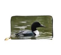 KHDKLXOHZ Stylish Long Leather Purse for Women | Loon Nature Birds | Pu Leather Wallet with Zipper Clutch Bag Phone Card Holder Case Credit Card Wallet Coin Organizer Clutch Purse Bags