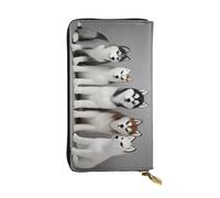 KHDKLXOHZ Stylish Lovely Dogs Long Leather Wallet for Women – Large Capacity Pu Leather Purse, Phone Card Holder Case Credit Card Wallet, Classy Clutch for Ladies & Men