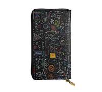 KHDKLXOHZ Stylish Math Formula Long Leather Wallet for Women â€“ Large Capacity Pu Leather Purse, Phone Card Holder Case Credit Card Wallet, Classy Clutch for Ladies & Men