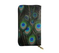 KHDKLXOHZ Stylish Peacock'S Feather Long Leather Wallet for Women - Large Capacity Pu Leather Purse, Phone Card Holder Case Credit Card Wallet, Classy Clutch for Ladies & Men