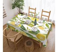 KHDKLXOHZ Table Cloth For Rectangular Table Fresh Tropical Lemons Print Tablecloth 54 X 72 Inch (137x183cm), Waterproof Polyester Farbic Tablecloths For Wedding Banquet Party Home Dining Table Cover