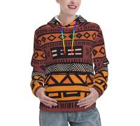 KHDKLXOHZ Womens Hoodies Long Sleeve African Mud Cloth Tribal Printed Stylish Loose Hoodie Casual Pullover Hooded Sweatshirts With Big Pocket - For Teen Girls And Ladies