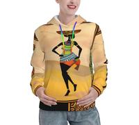 KHDKLXOHZ Womens Hoodies Long Sleeve African Woman Printed Stylish Loose Hoodie Casual Pullover Hooded Sweatshirts With Big Pocket - For Teen Girls And Ladies