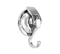 Khdrvok Heavy Duty Suction Hooks Silver Plated Polished ABS Plastic and TPU Rubber with Super Suction for Kitchen and Bathroom, Pack of 1