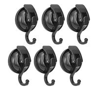 Khdrvok Wreath Hanger,Black-Plated Plished Super Suction for Glass Window, Kitchen， Bathroom and Restroom, 6 Pack