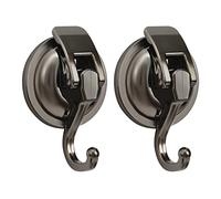 Khdrvok Wreath Hanger, Easy to Install and Remove,No Hole Punched, Gun-Black- Plated Plished Super Suction for Garland Decoration,2Pack