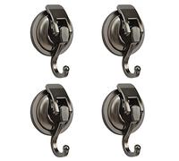 Khdrvok Wreath Hanger, No Punching,Gun-Black- Plated Plished Super Suction for Glass Window,Kitchen， Bathroom and Restroom,4Pack