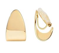KHDULQ 14K Gold Clip-On Earrings, Women's Ear Clips, Without Pierced Ears, Gold Drop Earrings, for Women, Hypoallergenic, Non Pierced, Brass