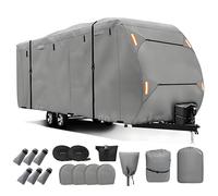 KHDWOB Heavy Duty Caravan Cover for Eriba Nova 470 GL 2000-2010, Waterproof Breathable Caravan Outdoor Storage with Straps & Buckles - All-Weather Storage Protector
